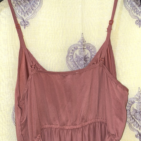 SILK COTTON ON HIGH LOW CINNAMON SLIP DRESS SZ M SCOOP NECK ADJUSTABLE STRAPS - Picture 6 of 11